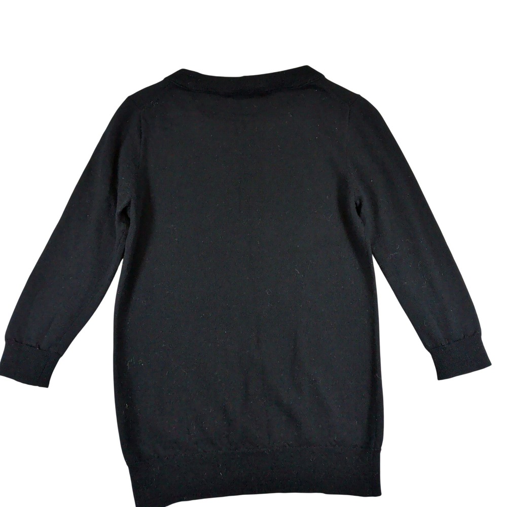 J.Crew Womens Black 100% Merino Wool Crewneck Sweater XS 46725 Fine Knit Classic